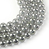 Electroplate Glass Beads Strands X-EGLA-Q062-6mm-A05-1