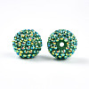 Chunky Resin Rhinestone Bubblegum Ball Beads RESI-S256-20mm-SAB13-2