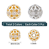 SUNNYCLUE 10Pcs 2 Colors Rack Plating Brass Micro Pave Clear Cubic Zirconia Beads ZIRC-SC0001-23-2
