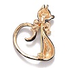 Rhinestone Cat Badge JEWB-E013-07G-2