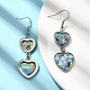 Brass Natural Abalone Shell Dangle Earrings EJEW-F388-01B-P-3