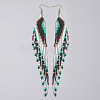 Bohemian Long Tassel Glass Seed Beaded Dangle Earrings for Women IW9172-2-1