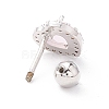 Heart Cat Eye Stud Earrings for Women LS-EJEW-A065-06P-2