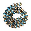 Electroplate Glass Beads Strands X-EGLA-Q128-04A-FP04-2