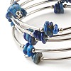 5-Loop Natural Lapis Lazuli Chip Beaded Wrap Bracelets for Women BJEW-JB01517-10-5