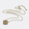 Brass Micro Pave Cubic Zirconia Pendant Necklaces NJEW-J051-08G-1
