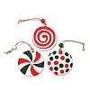 9Pcs 3 Styles Christmas Wood Pendant Decorations Set WOOD-U004-01D-2