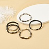5Pcs 5 Style Natural Mixed Gemstone Round Beaded Stretch Bracelets Set BJEW-JB08829-2