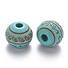 Painted Natural Wood Beads WOOD-N006-02A-05-2