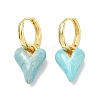 Brass Enamel Dangle Hoop Earrings for Women KK-CBA760A-06G-03-4
