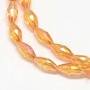 Electroplate Crystal Glass Rice Beads Strands EGLA-F042-A14-1