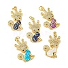 Brass Pendants Micro Pave Cubic Zirconia with Synthetic Opal KK-K356-02G-1