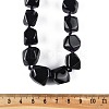 Natural Dyed & Heated Black Agate Nuggets Beaded Necklaces for Women Men NJEW-K388-01P-5