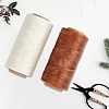 2 Rolls 2 Colors Flat Waxed Cotton Cord OCOR-CL0001-13-7