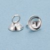 201 Stainless Steel Bead Cap Pendant Bails STAS-L244-27D-S-3