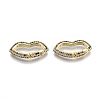 Brass Micro Pave Cubic Zirconia Spring Gate Rings ZIRC-S066-032A-NF-1