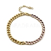 Brass Micro Pave Cubic Zirconia Square Link Chain Bracelets BJEW-L460-005G-5