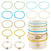 2 Bags Summer Beach Glass Seed Beaded & Natural Shell & Alloy Starfish Charm Anklet Sets AJEW-TA0003-69B-1
