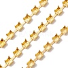 50M Rectangle Brass Rhinestone Claw Setting Chains CHC-C024-01C-G-4