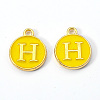 Golden Plated Alloy Enamel Charms X-ENAM-S118-09H-2