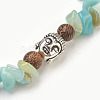 Natural & Synthetic Mixed Stone and Wood Beads Stretch Bracelets BJEW-JB03859-3