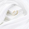 1Pc Letter Brass Rhinestone Open Cuff Rings for Women AJEW-LP0004-47I-G-3