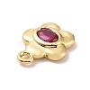 Eco-friendly Brass Micro Pave Medium Violet Red Cubic Zirconia Pendants KK-D079-04G-3