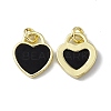 Natural Black Onyx(Dyed & Heated) Heart Charms G-G977-05G-03-2