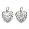 Brass Micro Pave Clear Cubic Zirconia Charms KK-S356-018P-NF-1