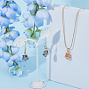 60Pcs Wire Wrapped Electroplate Glass Pendants PALLOY-FH0008-76A-5