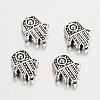 Tibetan Style Alloy Hamsa Hand/Hand of Fatima/Hand of Miriam Beads LS-TIBEB-7722-AS-RS-2