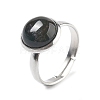 Half Round Natural Indian Agate Finger Rings RJEW-M062-01P-38-1