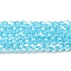 Transparent Electroplate Glass Beads Strands EGLA-A039-T4mm-A20-1