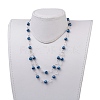 Glass Pearl Beads Tiered Necklaces NJEW-JN01977-05-4