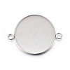 Non-Tarnish 304 Stainless Steel Cabochon Connector Settings X-STAS-F191-15P-J-1