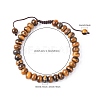 Adjustable Natural Tiger Eye Braided Bead Bracelets BJEW-F369-A06-3