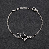 12 Constellations Alloy Rhinestone Link Bracelets WG43B2B-15-1