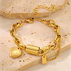 Heart 304 Stainless Steel Charm Bracelets FS-WGC6D26-01-1