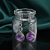 Hexagon Natural Amethyst Dangle Earrings EJEW-K298-01P-01-3