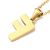 Ion Plating(IP) Initial Letter 304 Stainless Steel Pendant Necklaces NJEW-M199-01G-F-2