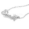 TINYSAND 925 Sterling Silver Cubic Zirconia  inchQueen inch Pendant Necklace TS-N352-S-2