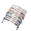 10Pcs 10 Style Faceted Round Natural & Synthetic Mixed Gemstone Beaded Stretch Bracelets Set BJEW-JB10168-5