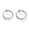 Tarnish Resistant 304 Stainless Steel Retractable Clip-on Hoop Earrings STAS-O135-01E-1