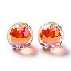 Two Tone UV Plating Rainbow Iridescent Acrylic Beads TACR-D010-03B-08-2