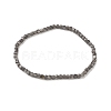 Natural Silver Sheen Obsidian Cube Beaded Stretch Bracelet for Women BJEW-JB08976-03-1
