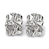 304 Stainless Steel Textured Rectangle Ear Studs for Women EJEW-P234-14P-1