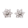 Acrylic Rhinestone Flower Flat Back Cabochons X-RSB027-06-1