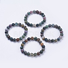 Natural Indian Agate Beaded Stretch Bracelets BJEW-I253-10mm-11-2