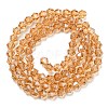 Transparent Electroplate Glass Beads Strands GLAA-F029-4mm-C18-3