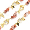 Carnelian & Glass Link Chains CHC-K014-15G-03-1